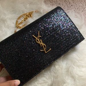 💥Saint Laurent Glitter Wallet on Chain 💥